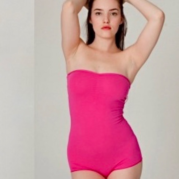 AMERICAN APPAREL Strapless Fuchsia Bodysuit - Picture 2 of 5